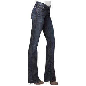 Rock & Republic Kasandra Dark Wash Embellished Flared Jeans Size 12 Petite